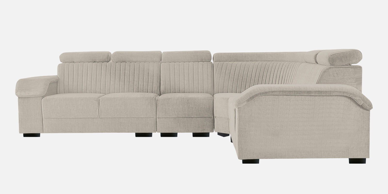 Draco Fabric 6 Seater Corner Sofa In Ash Grey Colour - Febonic Living