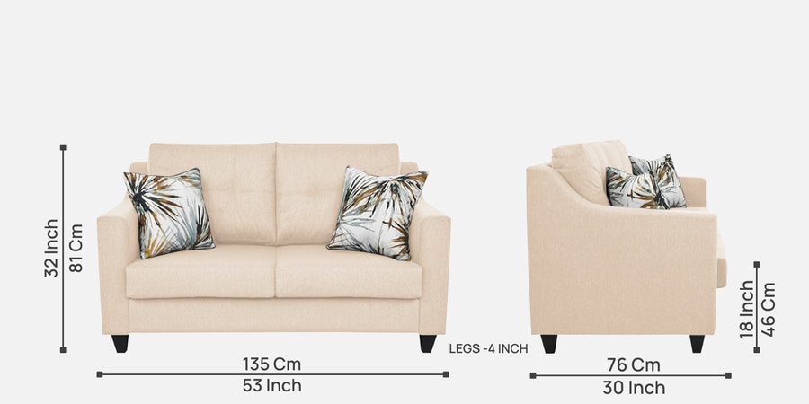 Welly Fabric 2 Seater Sofa In Woom Beige Colour - Febonic Living