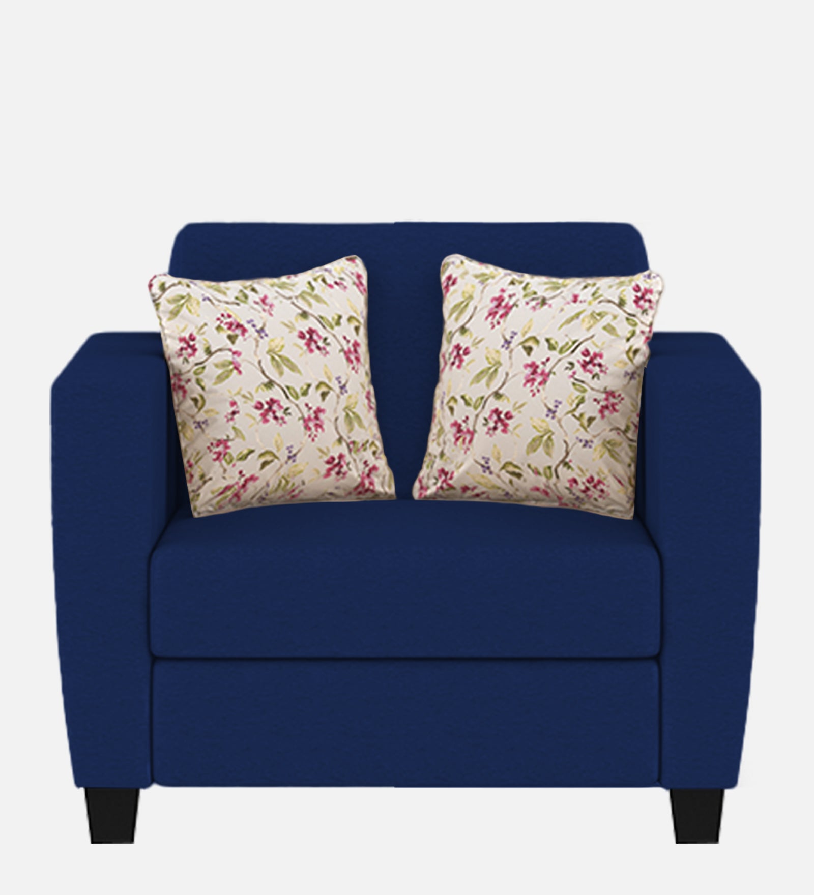 Gozi Fabric 1 Seater Sofa In Royal Blue Colour