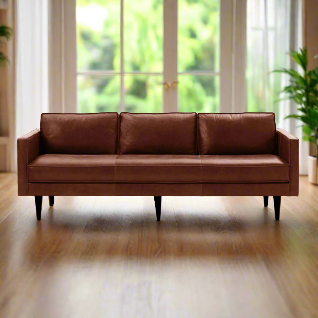 Cameroom Leatherette 3 Seater Sofa in Clay Brown Colour