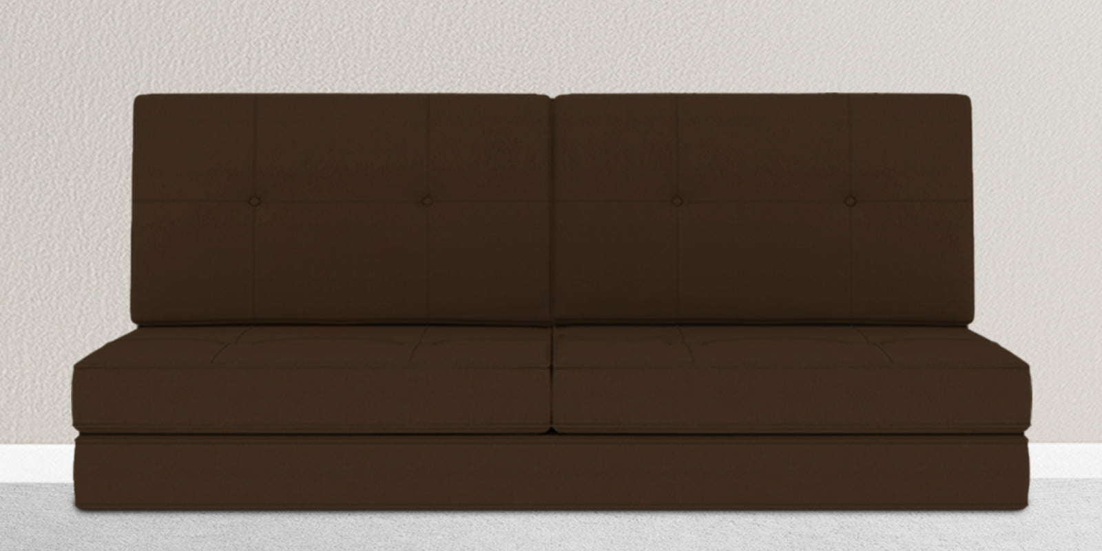 Cora Fabric 2 Seater Futon Sofa Cum Bed in Chocolate Brown Colour