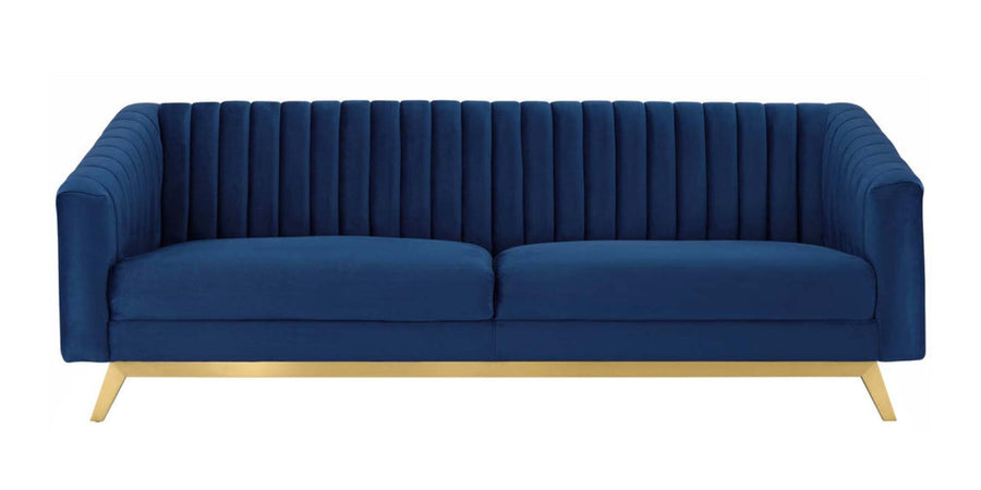 Grammy Velvet 3 Seater Sofa In Imperial Blue Colour - Febonic Living