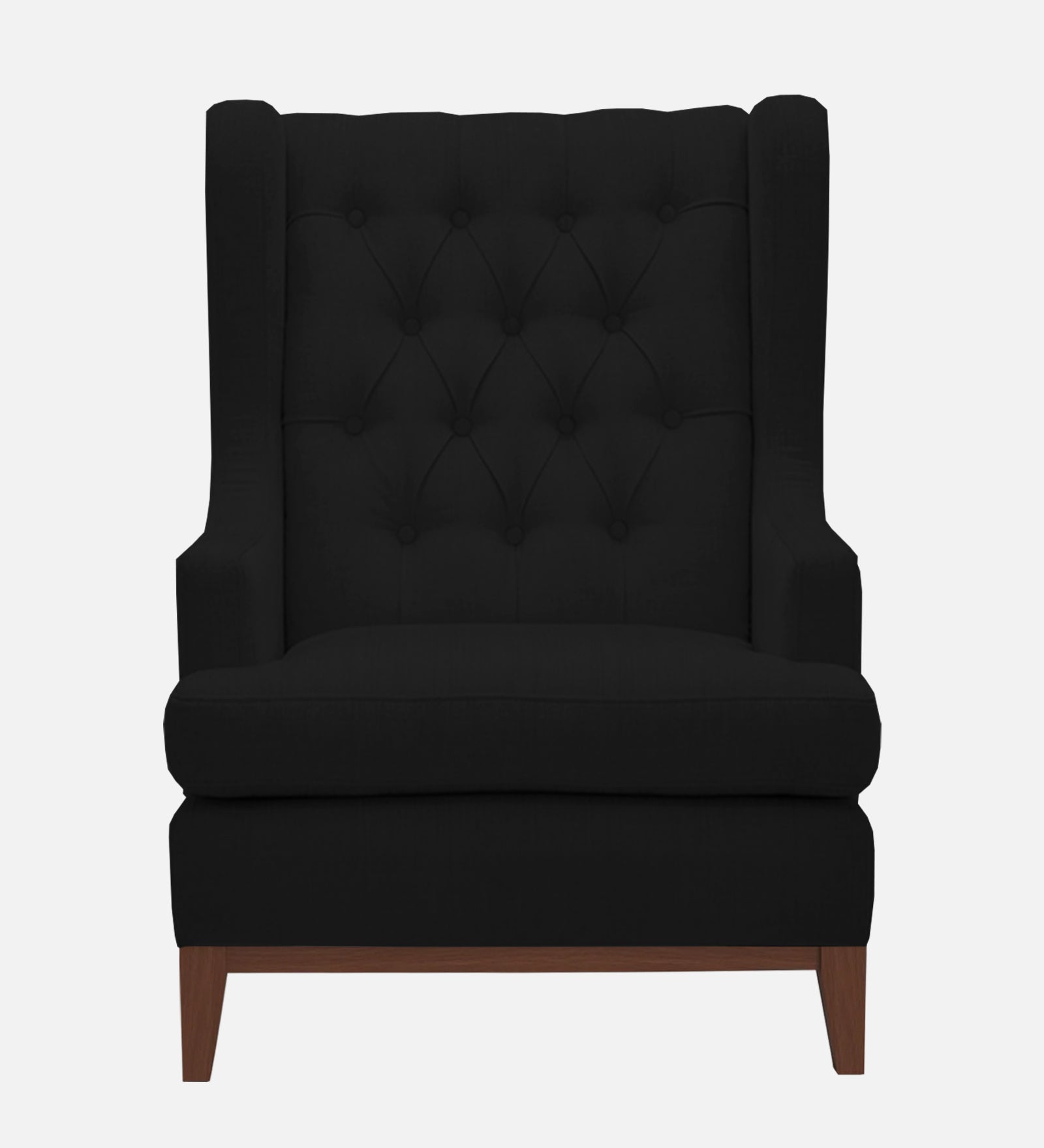 Panas Fabric 1 Seater Wing Chair in Zed Black Colour