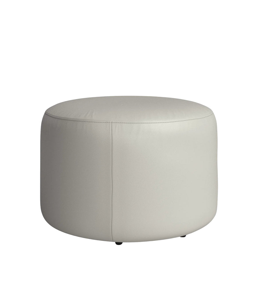 Danva Leatherette Pouffe In Light Grey Colour - Febonic Living