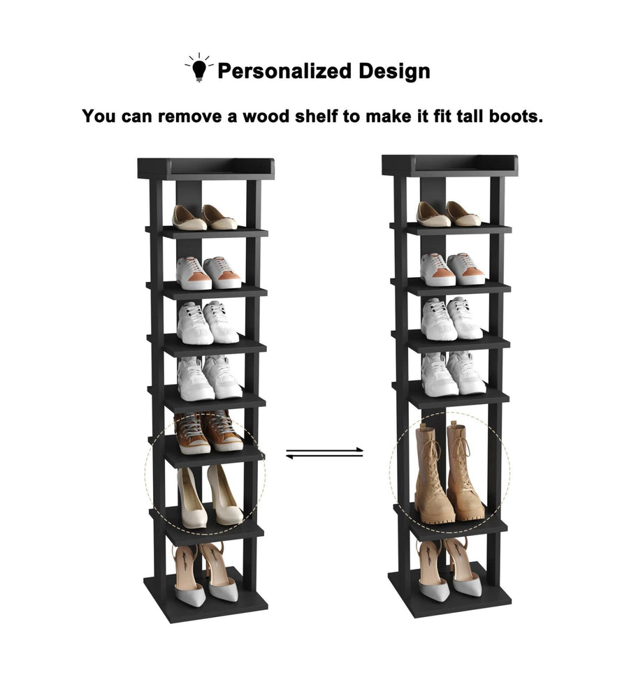 Monis Shoe Rack In Frosty White And Wenge Finish - Febonic Living