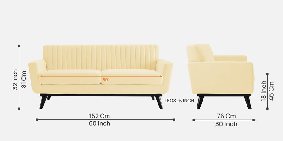 Tucker Velvet 2 Seater Sofa In Sandy Beige Colour - Febonic Living