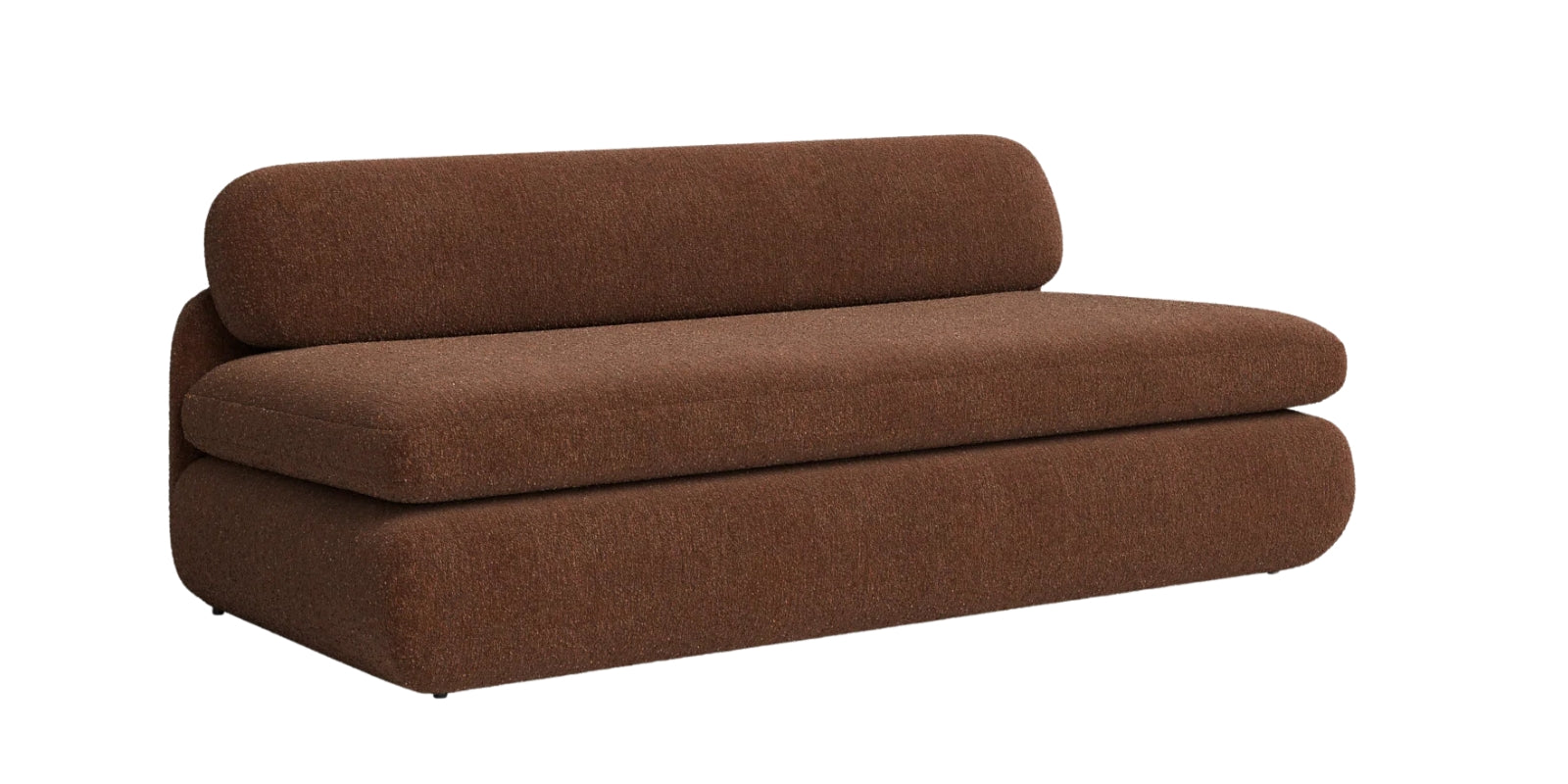 Soren Fur Fabric 3 Seater Sofa In Bringo Brown Colour