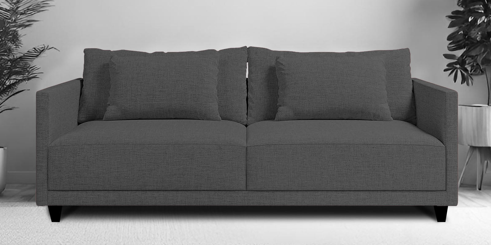 Kera Fabric 2 Seater Sofa in Charcoal Grey Colour