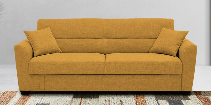 Bony Fabric 3 Seater Convertible Sofa Cum Bed In Blush Yellow Colour - Febonic Living