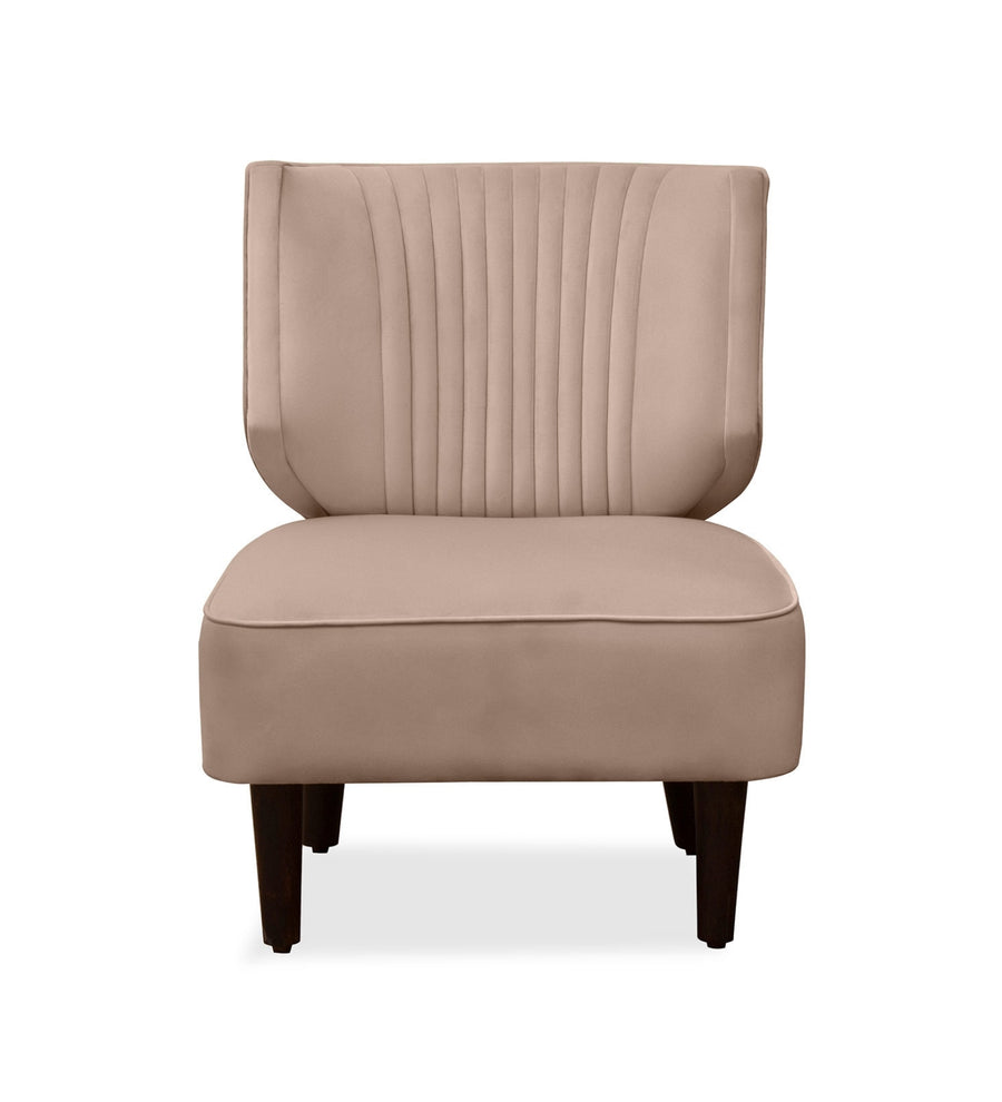 Robby Velvet Slipper Chair In Camel Beige Colour - Febonic Living