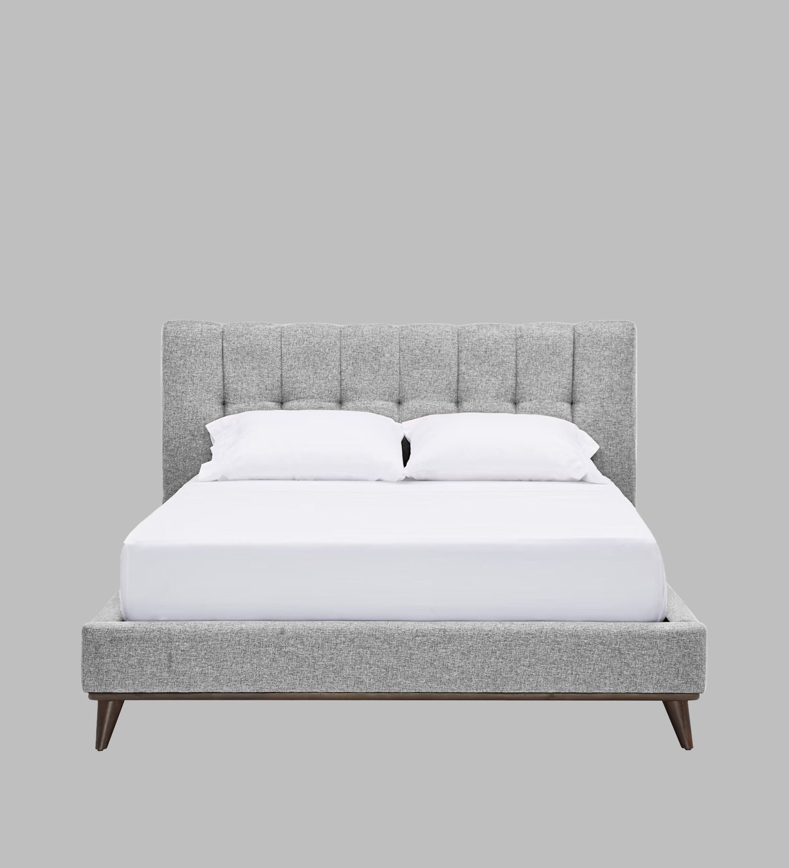 Jasmin Fabric Upholstered Queen Bed in Lit Grey Colour - Febonic Living
