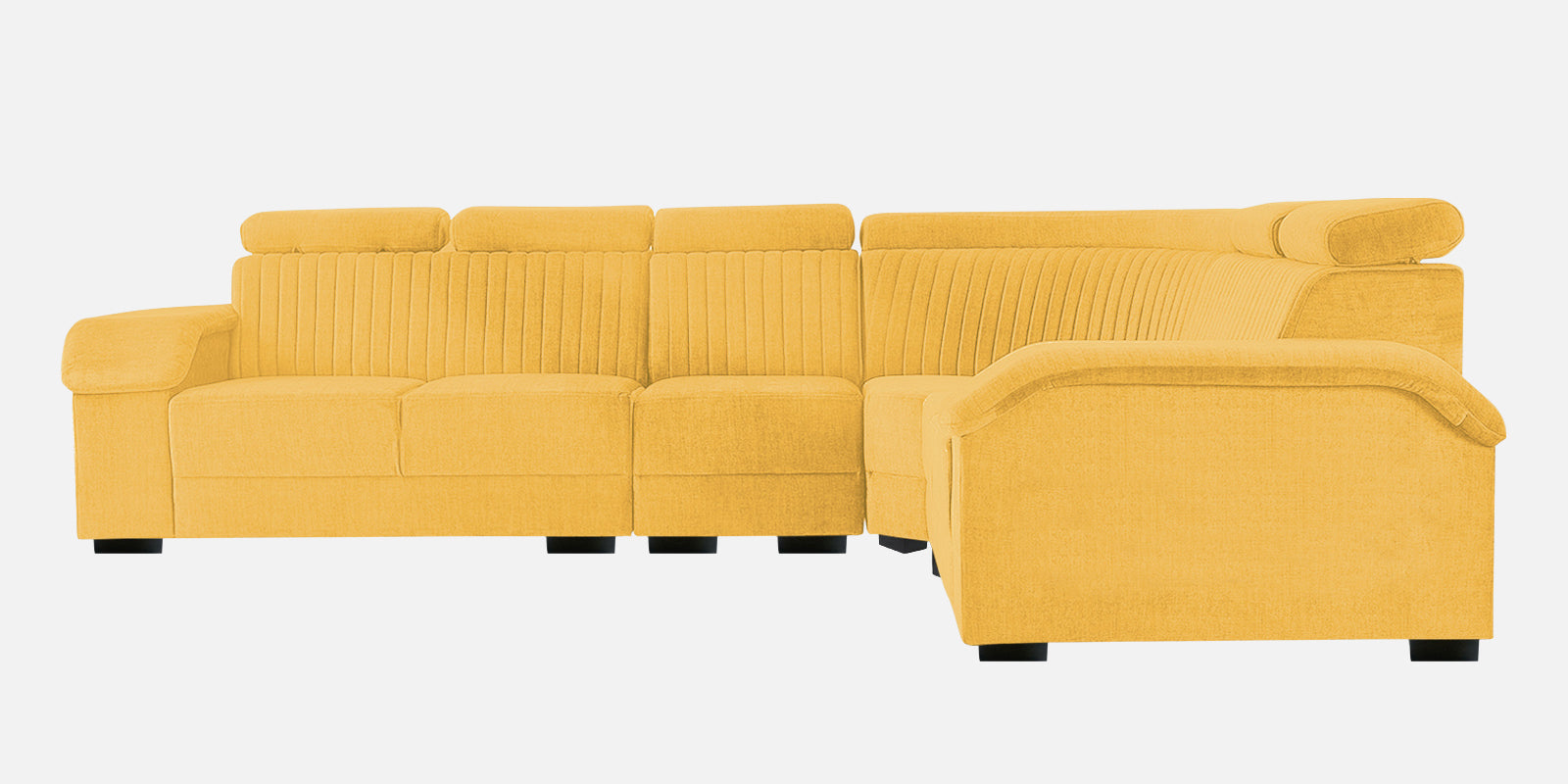 Draco Fabric 6 Seater Corner Sofa In Bold Yellow Colour - Febonic Living