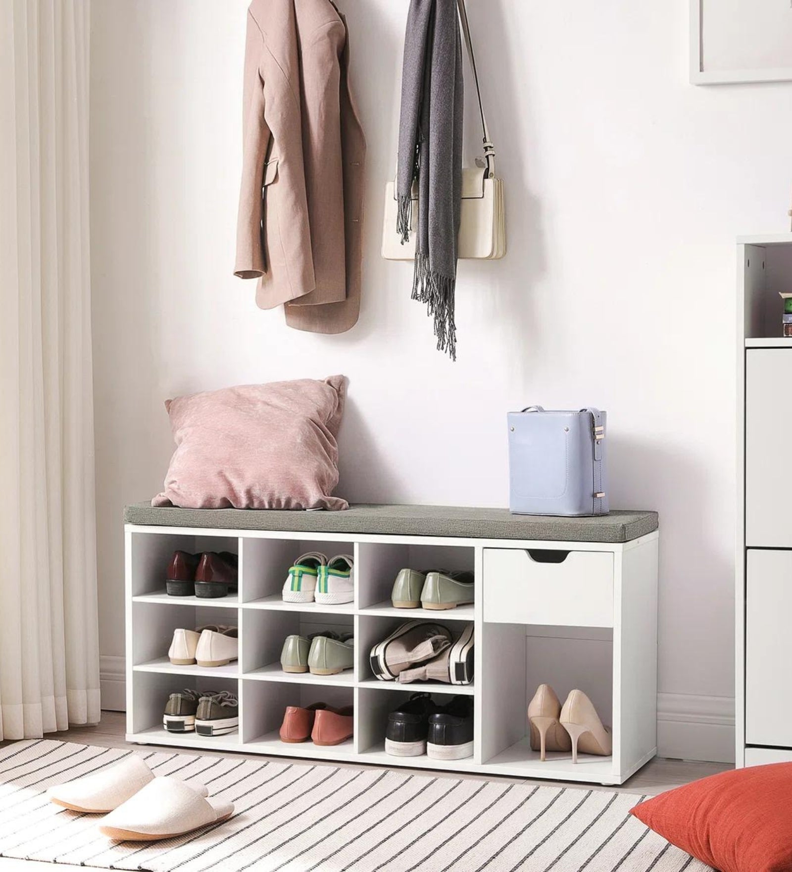 Kutty Shoe Rack in Frosty White Finish