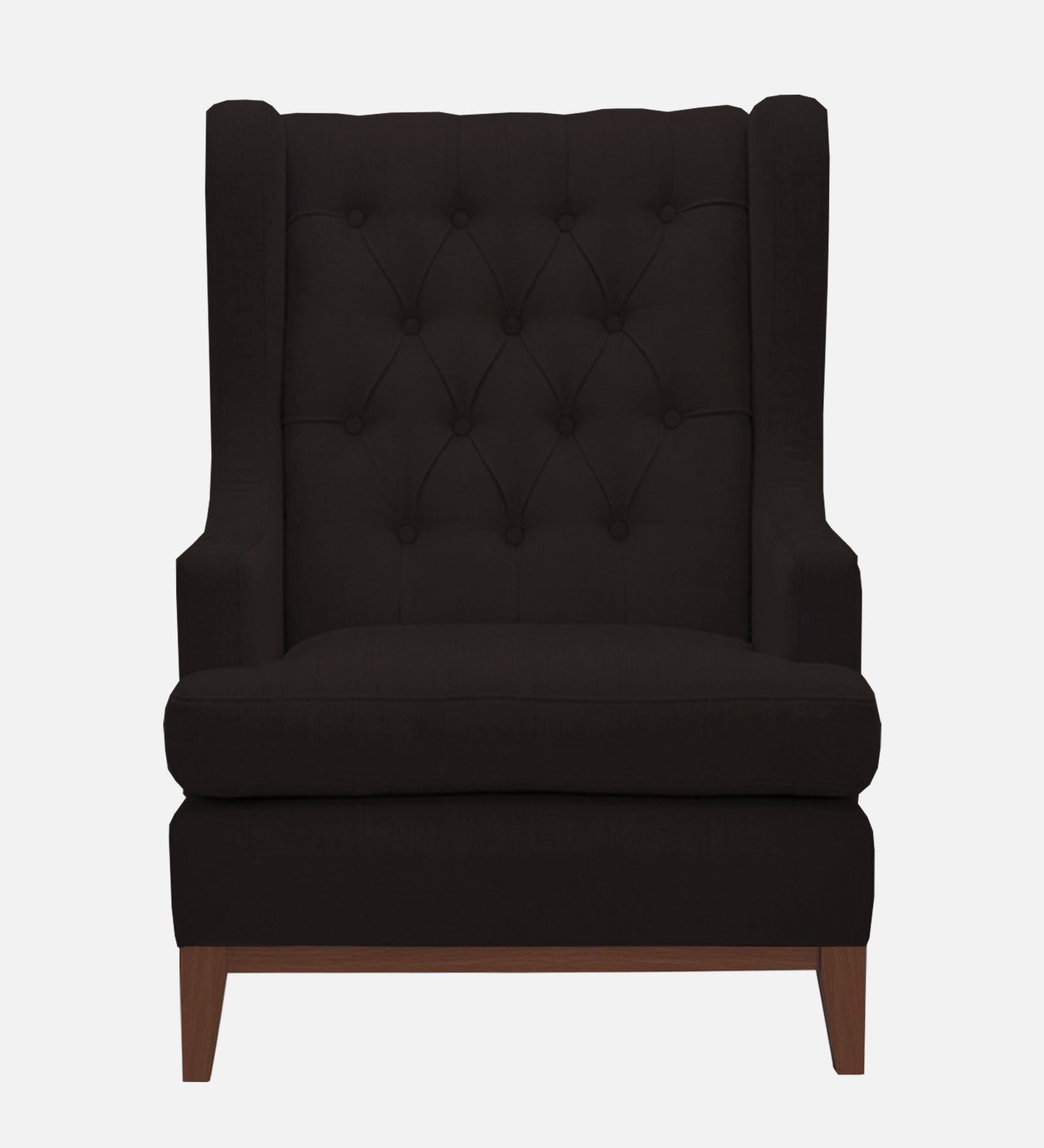 Panas Fabric 1 Seater Wing Chair in Caro Brown Colour