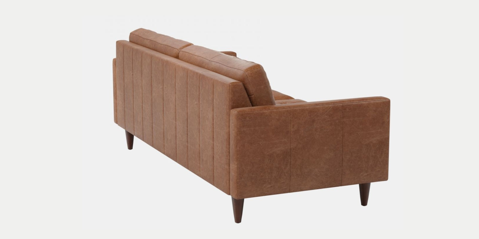 Elloy Leatherette 3 Seater Sofa in Caramel Beige Colour