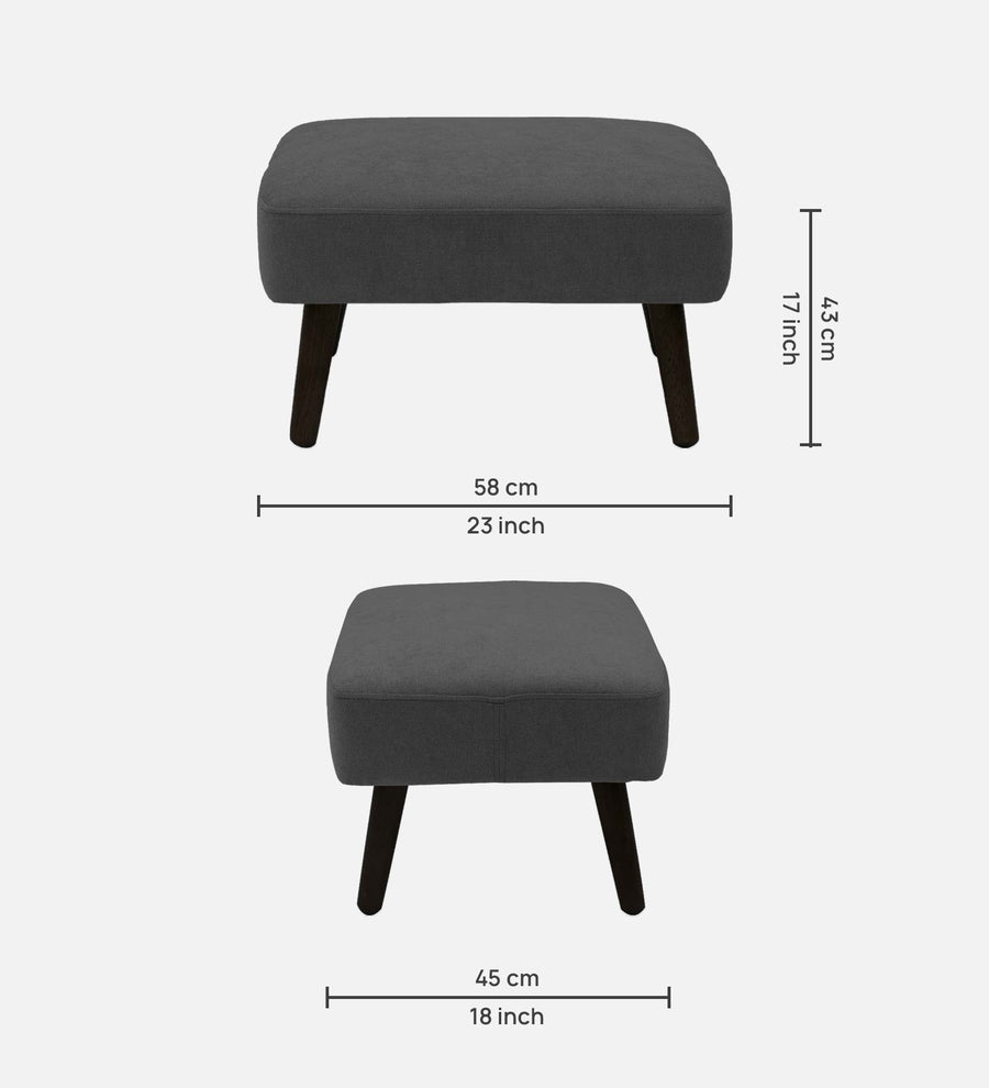 Luke Fabric Foot Stool In Charcoal Grey Colour - Febonic Living