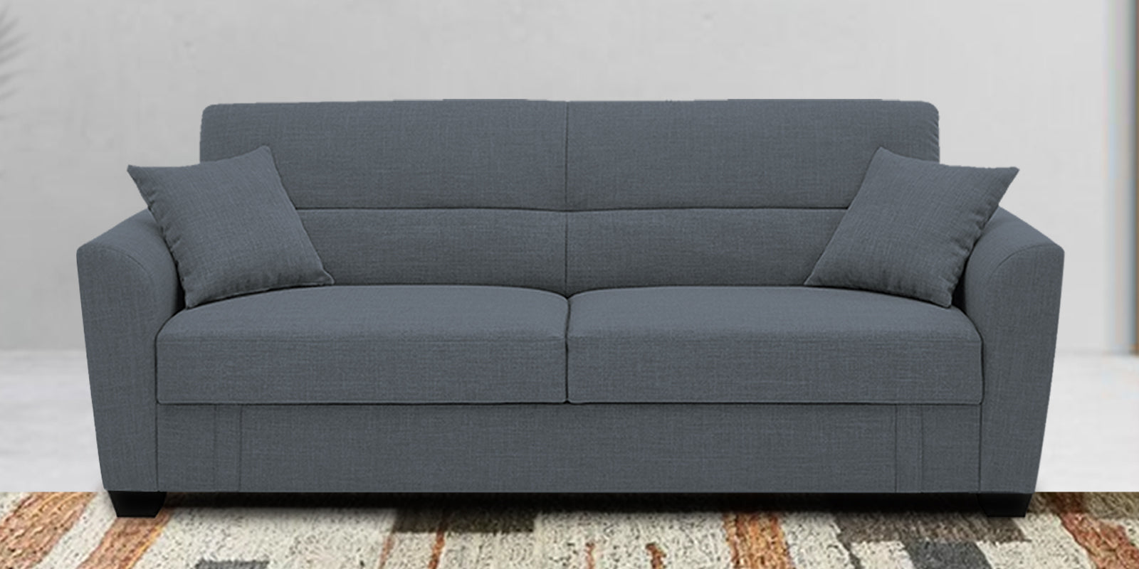 Bony Fabric 3 Seater Convertable Sofa Cum Bed In Indio Blue Colour