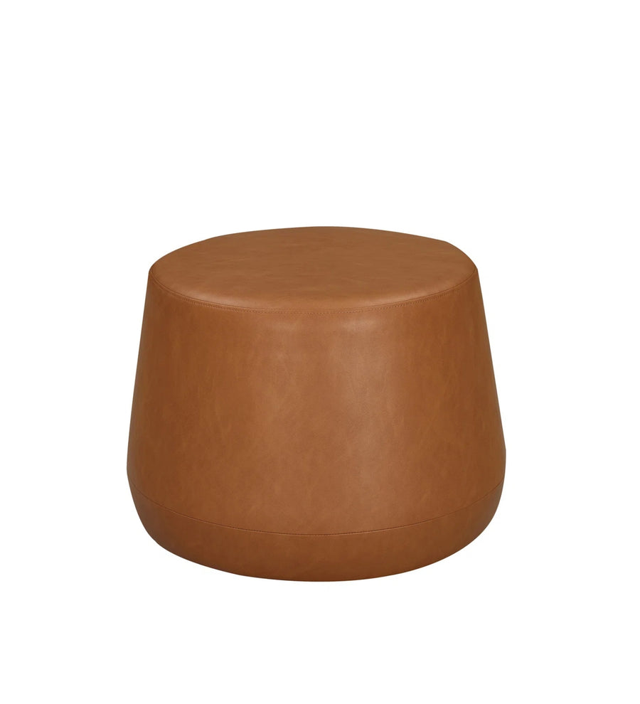 Grass Leatherette Pouffe In Cinnamon Brown Colour - Febonic Living
