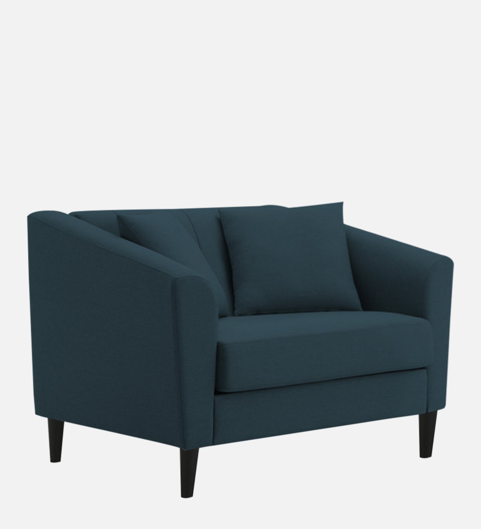 Polon Fabric 1 Seater Sofa In Cool Blue Colour