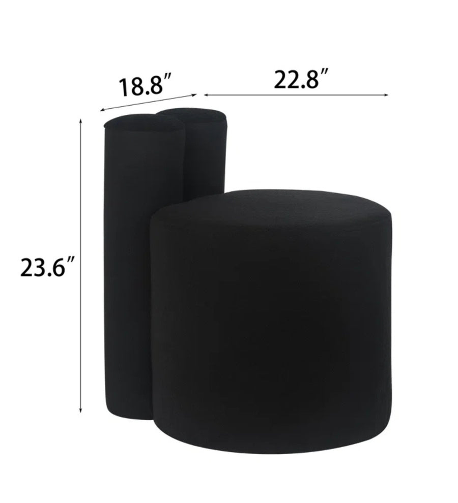 Rossy Boucle Fabric Pouffe In Smokey Grey Colour - Febonic Living