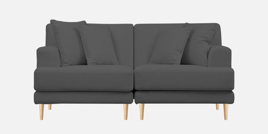 Woody Fabric 2 Seater Sofa In Pure Grey Colour - Febonic Living