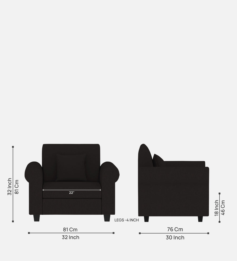 Derado Fabric 1 Seater Sofa In Cara Brown Colour - Febonic Living