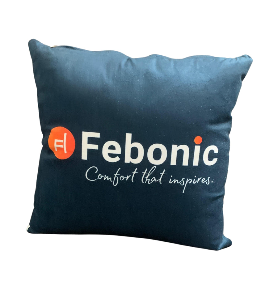 Febonic Velvet Fabric Geometric 14X14 Inches Cushion Covers Pack Of 2 In Dark Blue Colour - Febonic Living