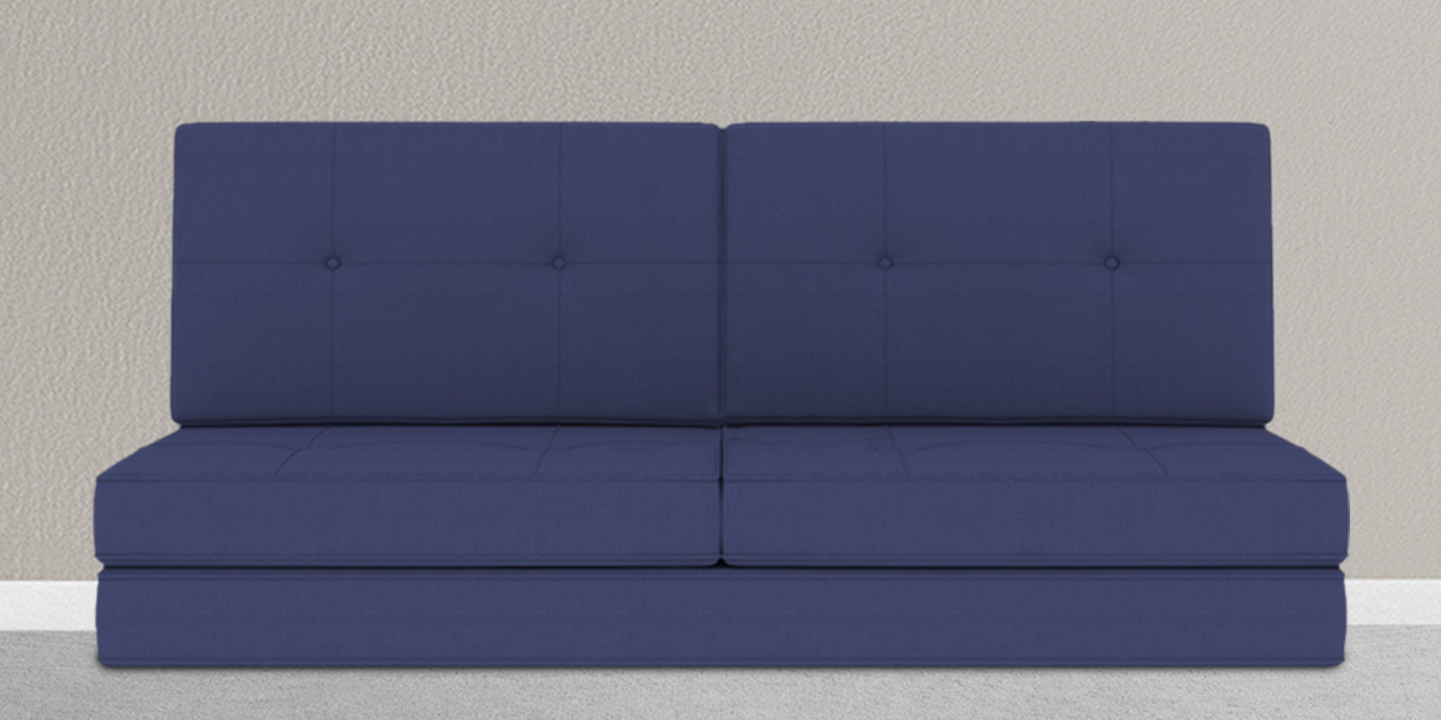 Cora Fabric 2 Seater Futon Sofa Cum Bed in Denim Blue Colour