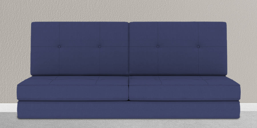 Cora Fabric 2 Seater Foldable Sofa Cum Bed In Denim Blue Colour - Febonic Living
