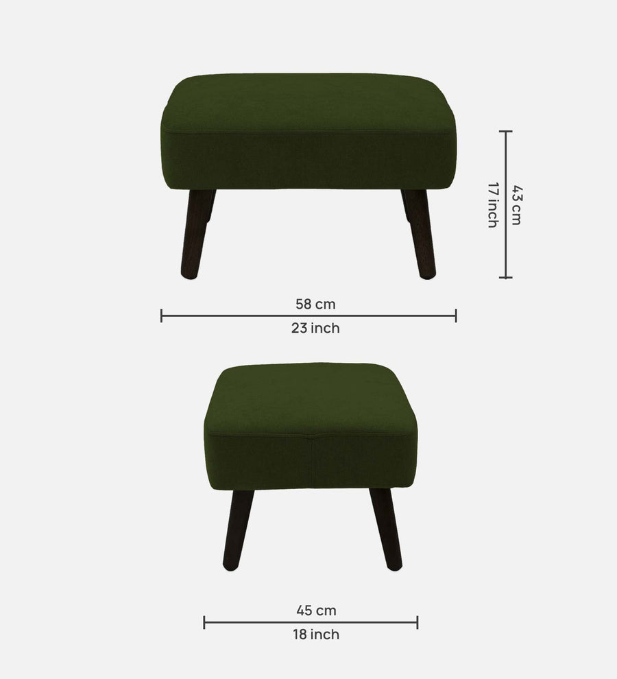 Luke Fabric Foot Stool In Olive Green Colour - Febonic Living