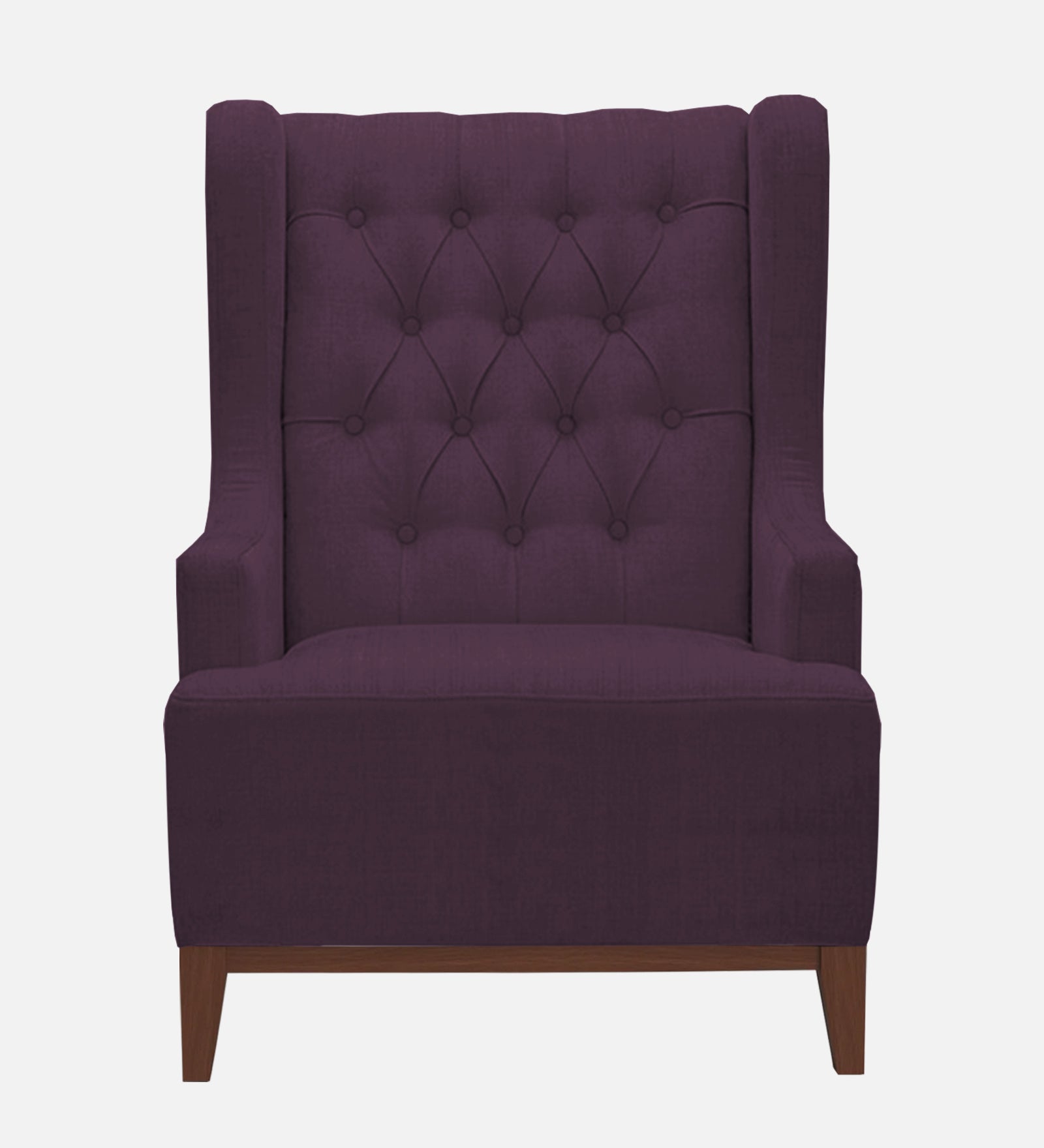 Kuchi Fabric 1 Seater Wing Chair Sofa in Greek Purple Colour