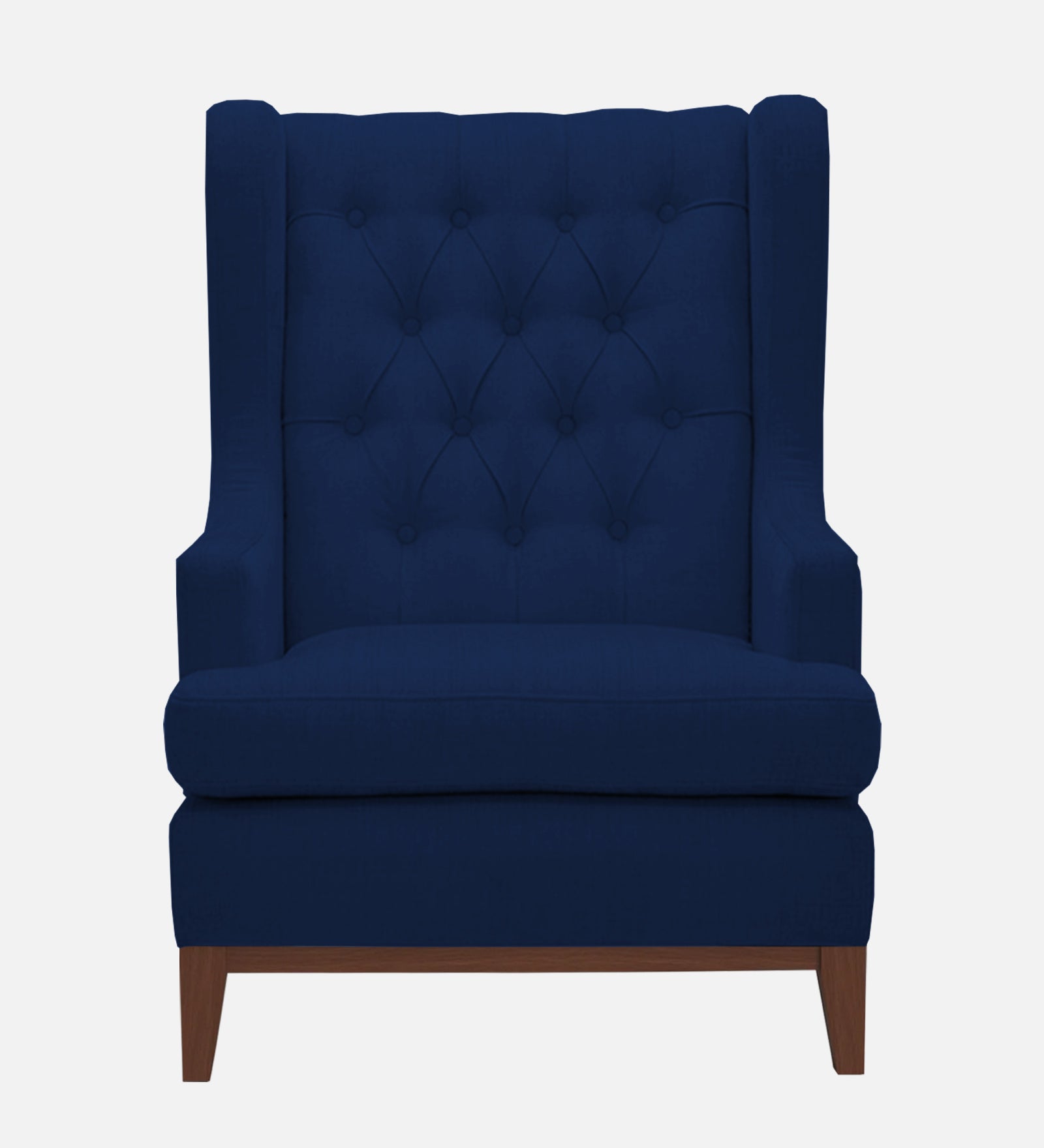 Panas Fabric 1 Seater Wing Chair in Royal Blue Colour