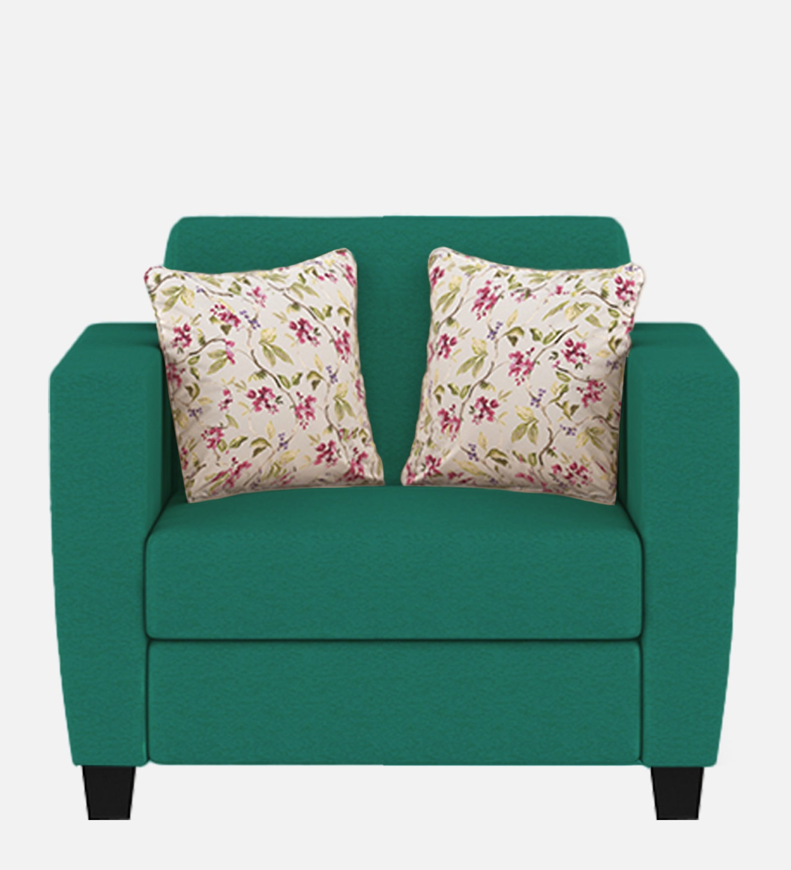 Gozi Fabric 1 Seater Sofa In Sea Green Colour