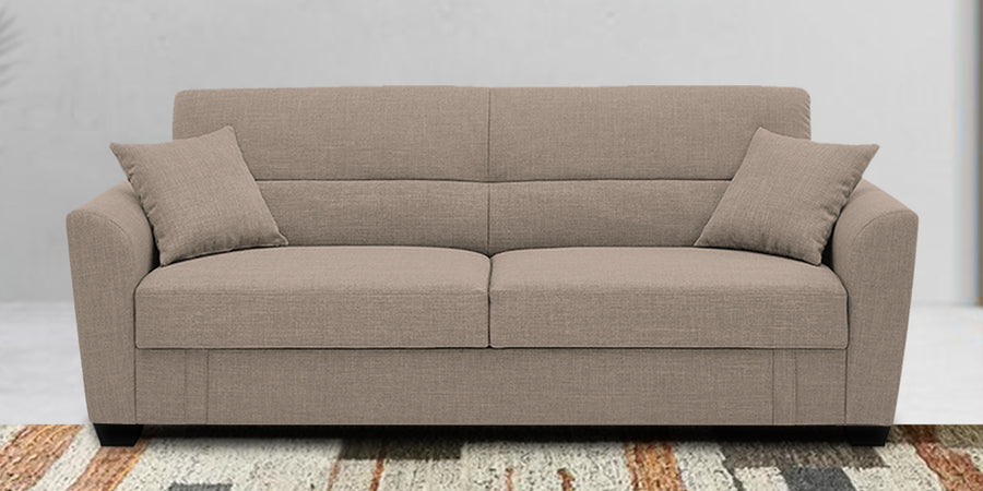 Bony Fabric 3 Seater Convertible Sofa Cum Bed In Natural Beige Colour - Febonic Living