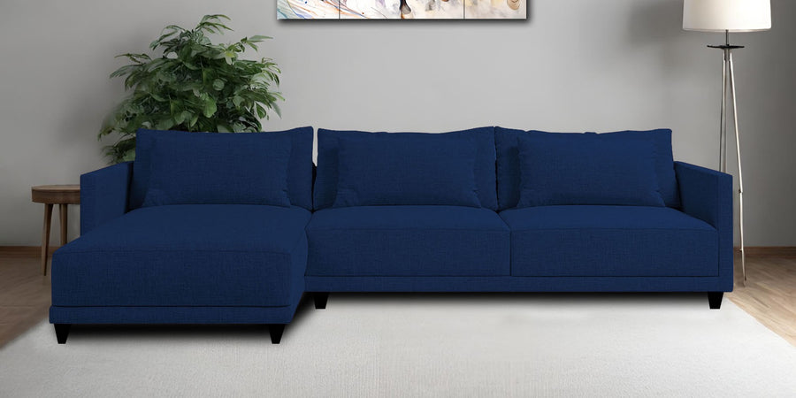 Kera Fabric Rhs Sectional Sofa 3 Lounger In Royal Blue Colour - Febonic Living