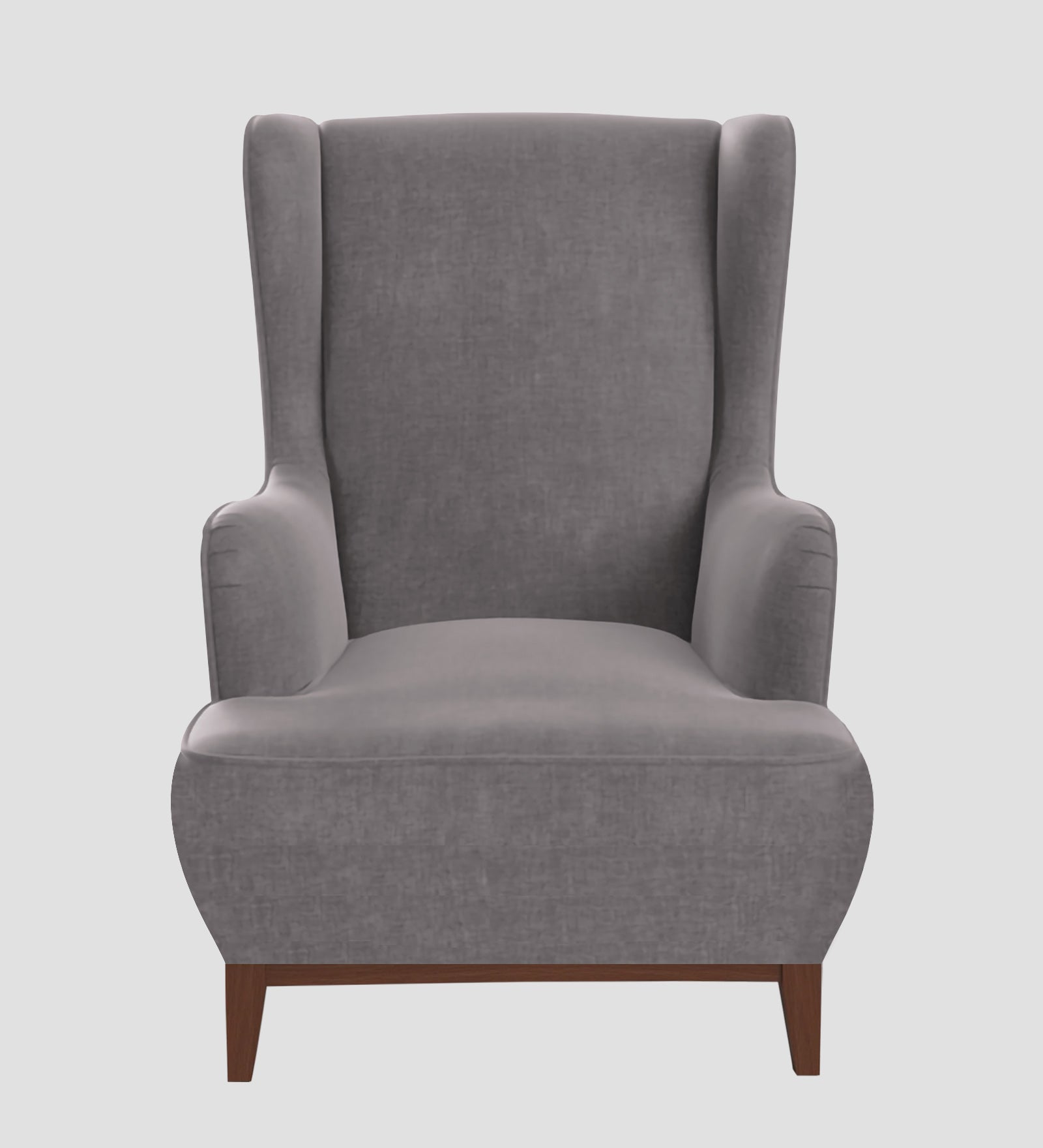 Suri Velvet 1 Seater Wing Chair in Pearl Grey Colour