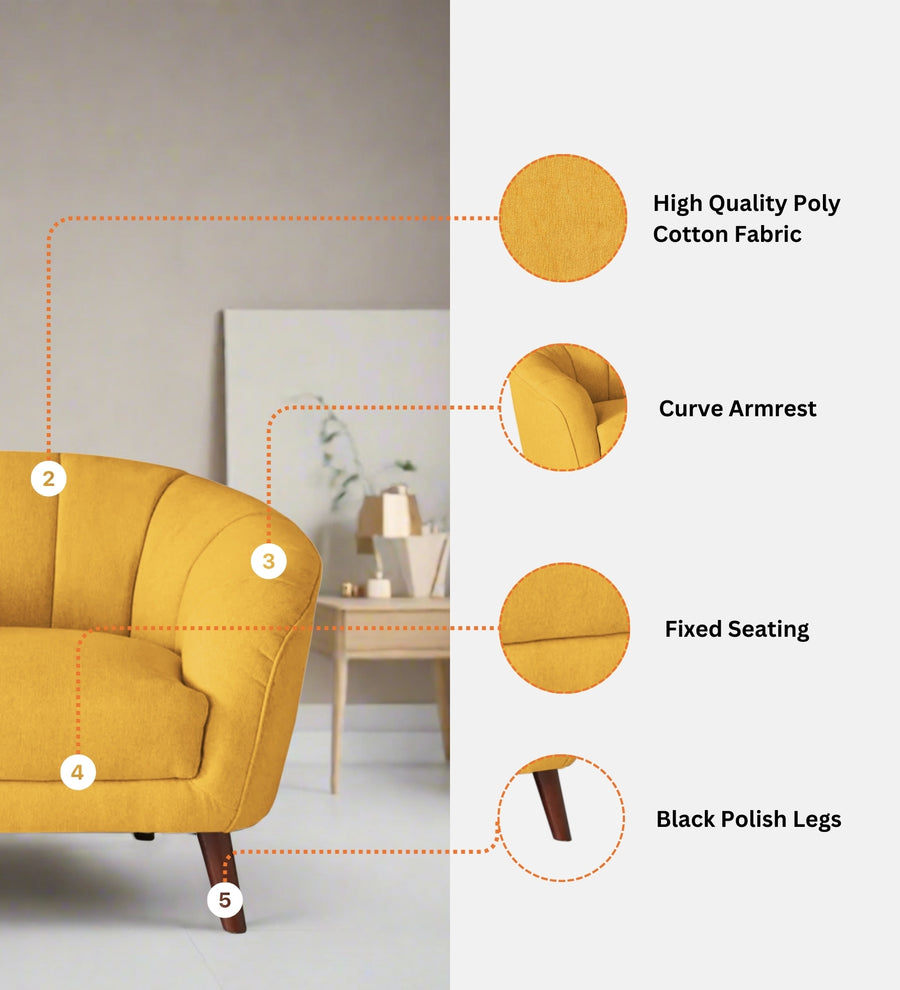 Benjamin Fabric 1 Seater Sofa In Light Blue Colour - Febonic Living