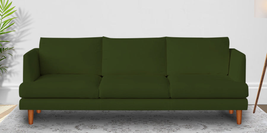 Sokun Fabric 3 Seater Sofa In Olive Green Colour - Febonic Living