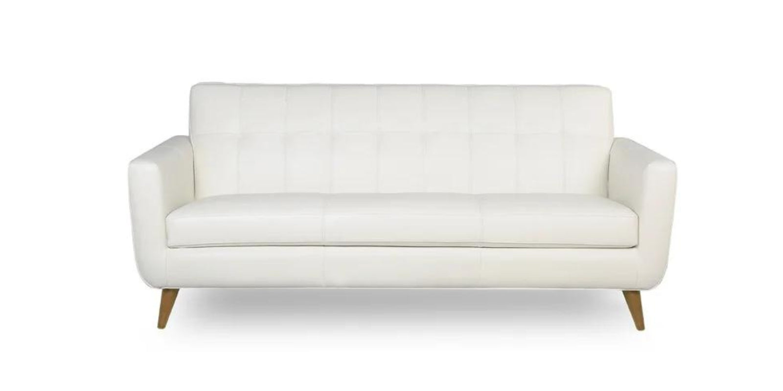 Sunny Leatherette 3 Seater Sofa in White Finish