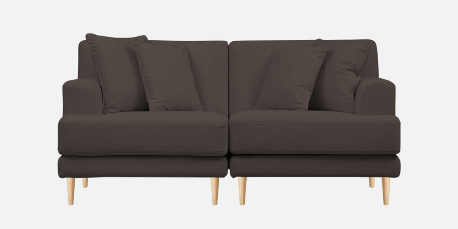 Woody Fabric 2 Seater Sofa In Lito Brown Colour - Febonic Living