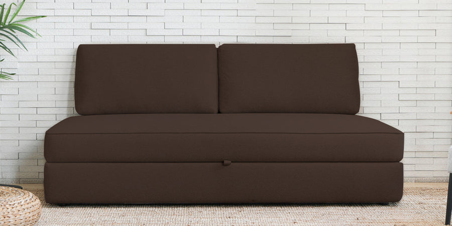 Vito Fabric Day Bed In Cidar Brown Colour With Storage - Febonic Living