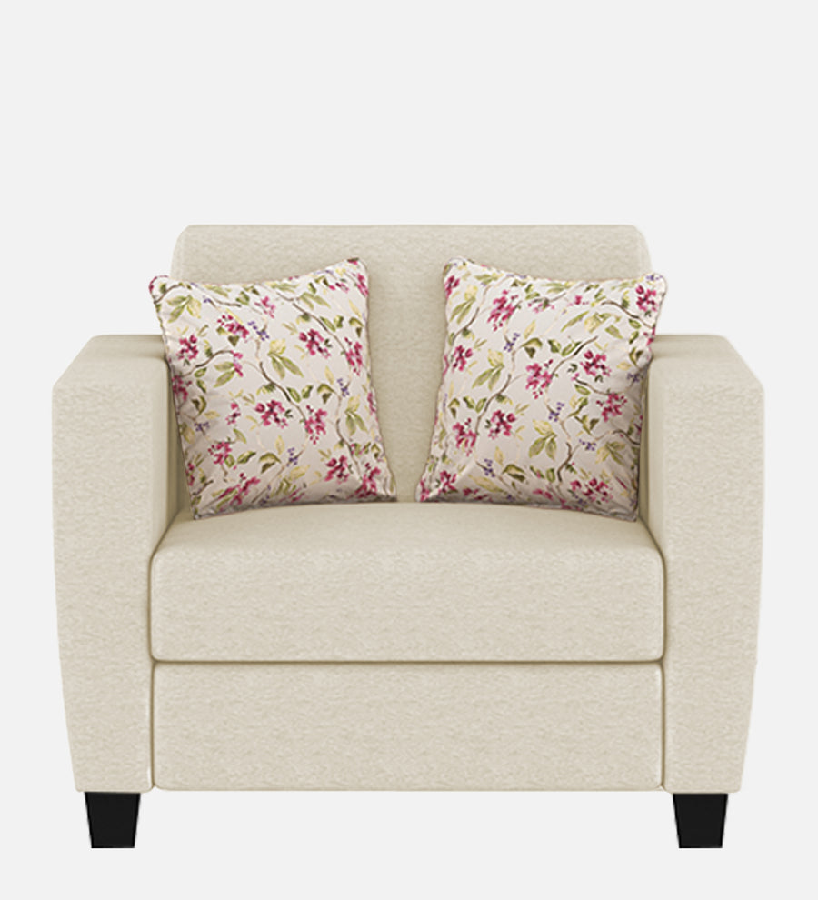Gozi Fabric 1 Seater Sofa In Ivory Cream Colour - Febonic Living
