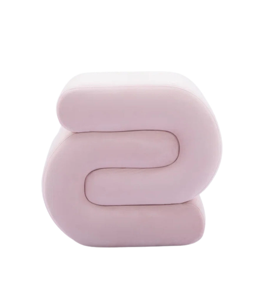 Moho Velvet Pouffe In Millennial Pink Colour - Febonic Living
