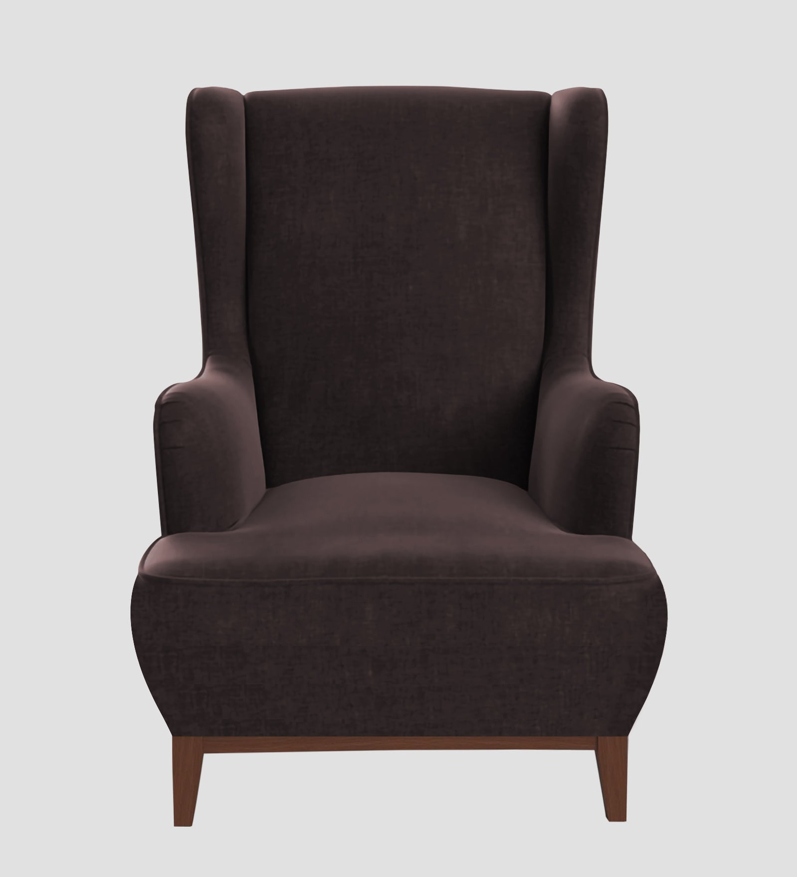 Suri Velvet 1 Seater Wing Chair in Mocha Brown Colour