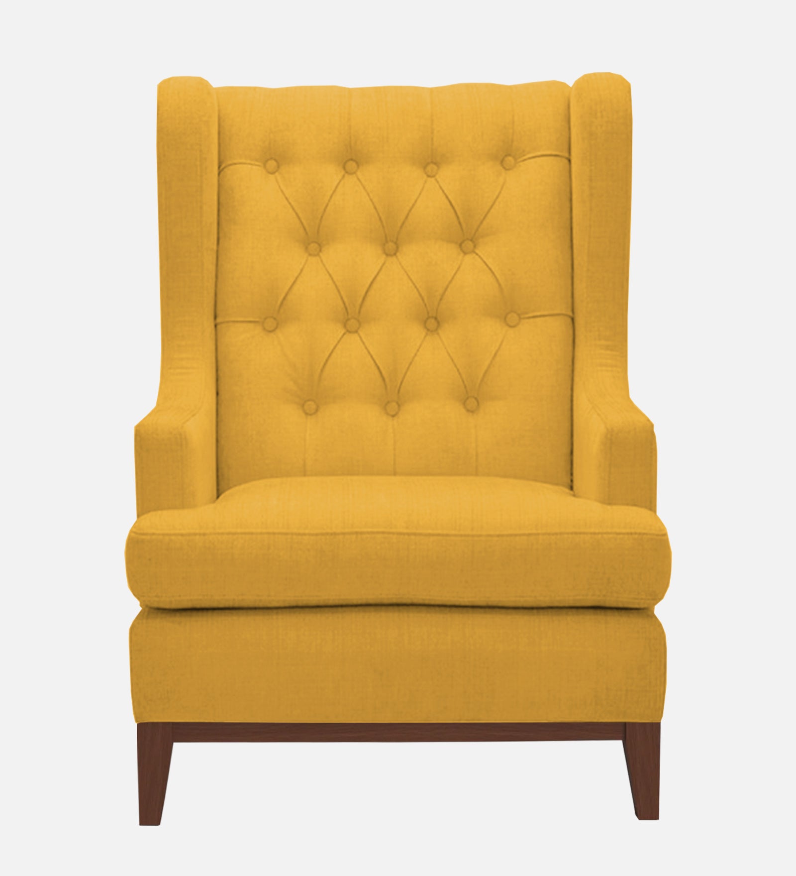 Panas Fabric 1 Seater Wing Chair in Bold Yellow Colour