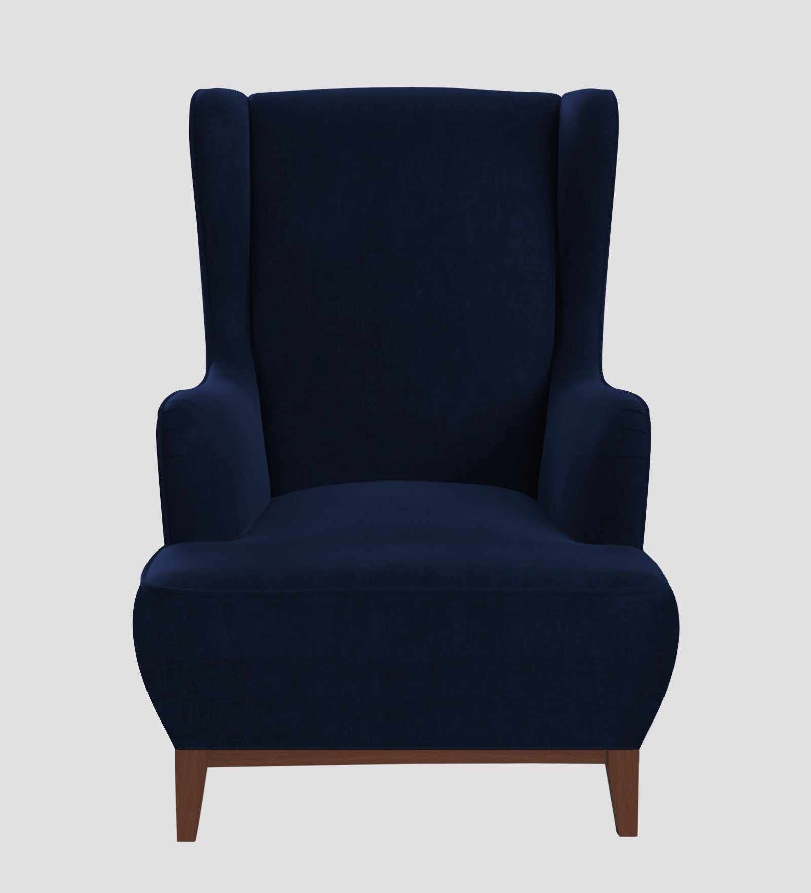 Suri Velvet 1 Seater Wing Chair in Dark Blue Colour