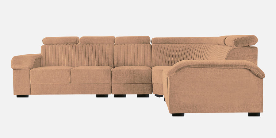 Draco Fabric 6 Seater Corner Sofa In Cosmic Beige Colour - Febonic Living