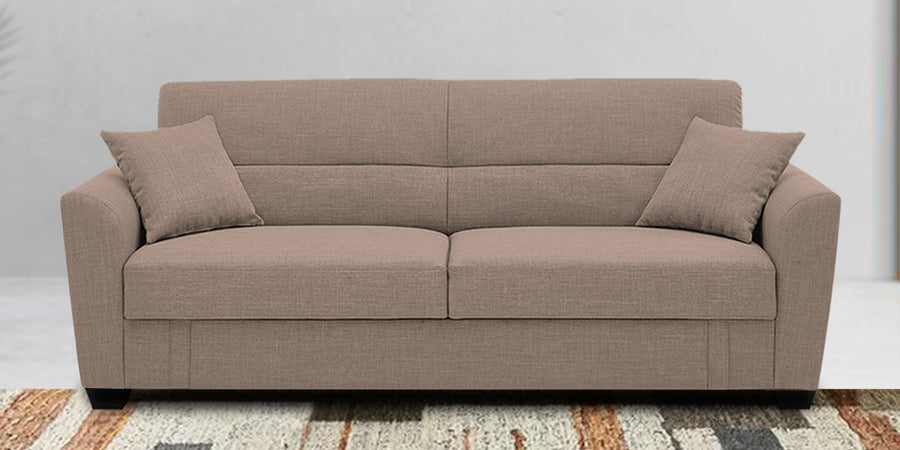 Bony Fabric 3 Seater Convertible Sofa Cum Bed In Mush Beige Colour - Febonic Living