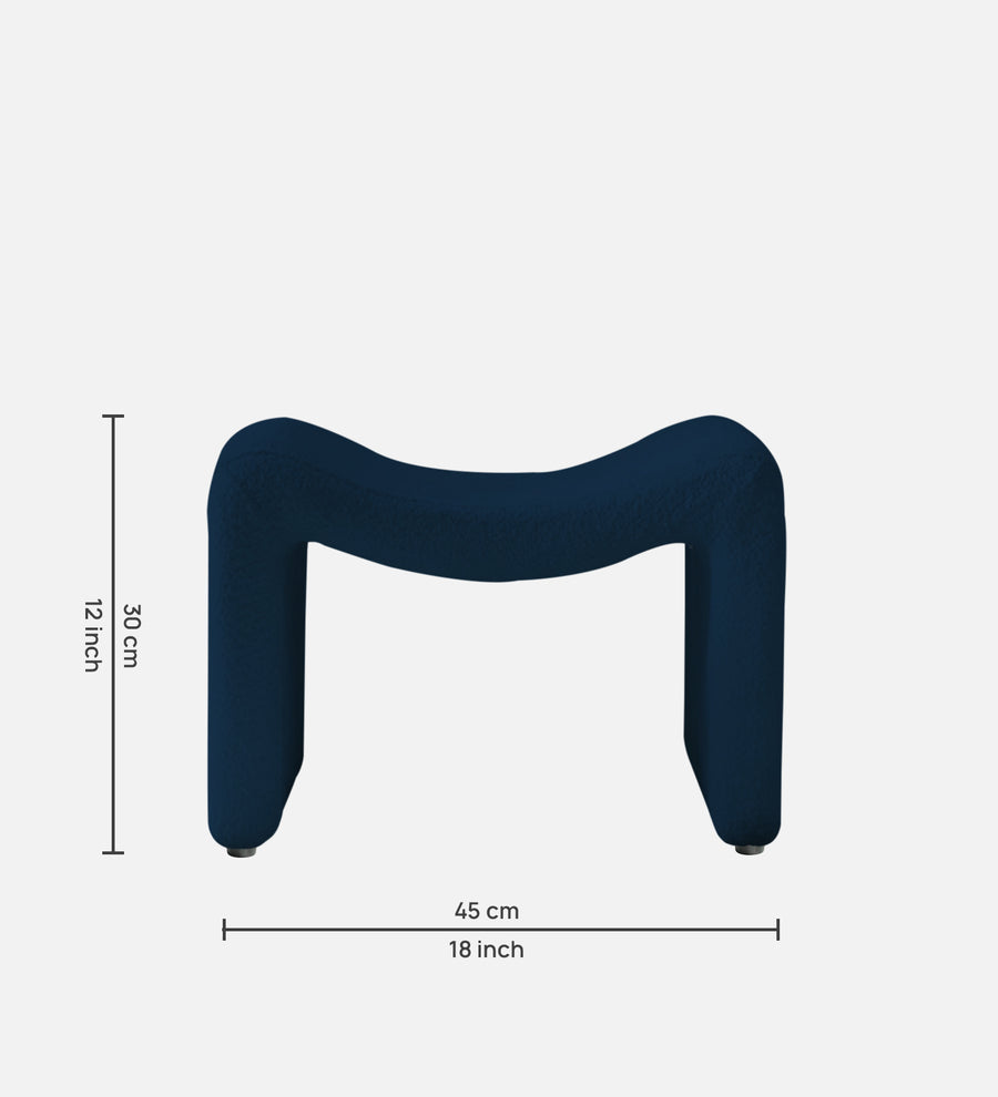 Olive Boucle Foot Stool In Danim Blue Colour - Febonic Living