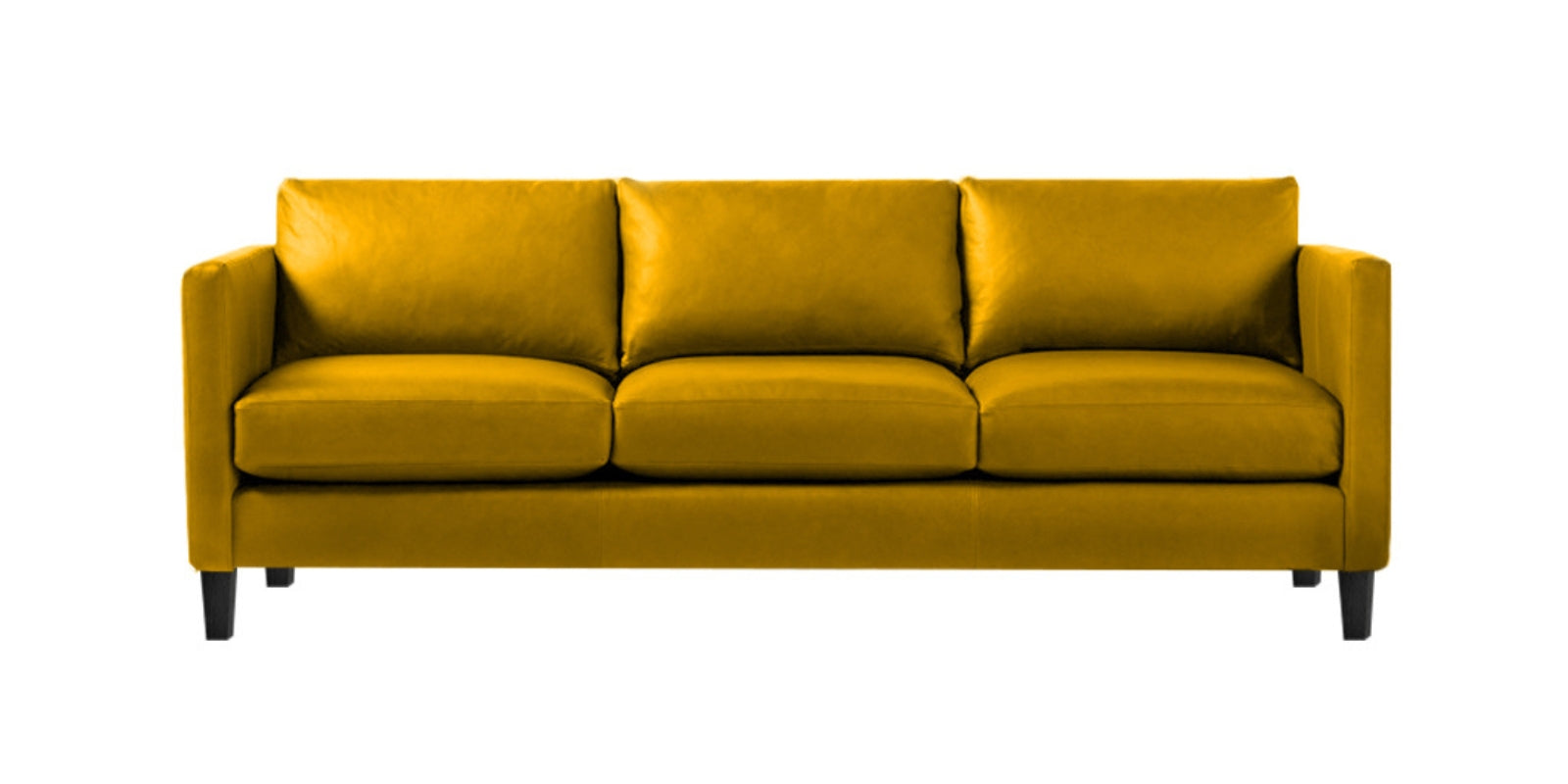 Livi Leatherette 3 Seater Sofa in Lama Yellow Colour